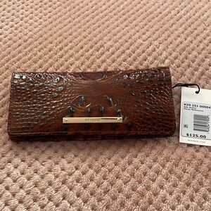 Brahmin Rich Brown Embossed Wallet